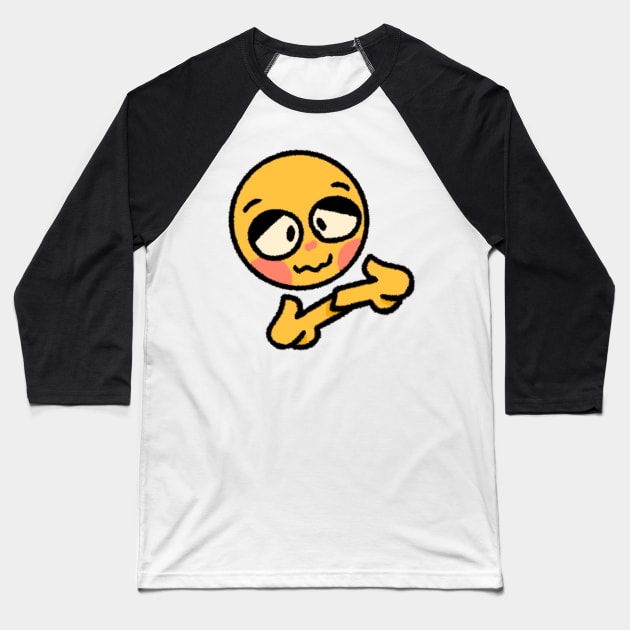 Cute nervous cursed emoji Baseball T-Shirt by Shred-Lettuce